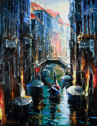 Картина под названием "Венецианское мерцан…" - Владимир Пивень, Подлинное произведение искусства, Масло