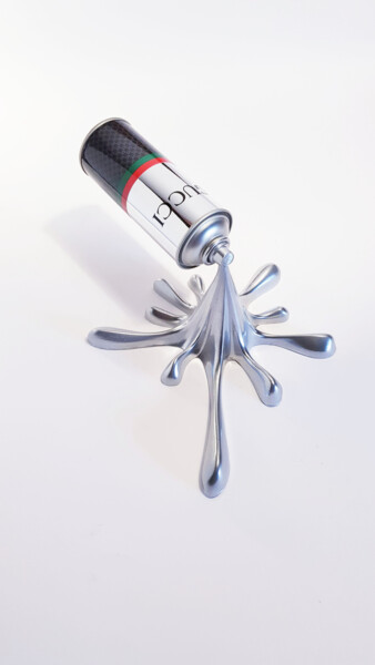 Escultura titulada "SPLASH IT- GUCCI" por 2fast, Obra de arte original, Aluminio