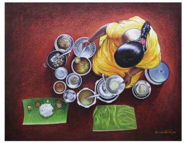 Painting titled "Serve with love" by Vasudevan Annamalai, Original Artwork, Acrylic
