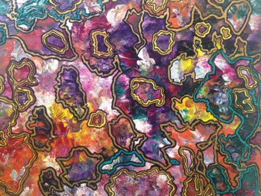 Peinture intitulée "Corail multicolore…" par Louv, Œuvre d'art originale, Acrylique