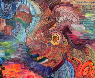 Peinture intitulée "Royaume interstella…" par Louv, Œuvre d'art originale, Acrylique