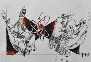 Painting titled "Nuclear Doctrine" by Roman Bonchuk, Original Artwork, Ink