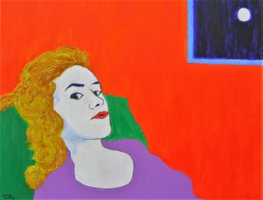 Pittura intitolato "Woman in viola" da Tullio Mesi, Opera d'arte originale, Acrilico
