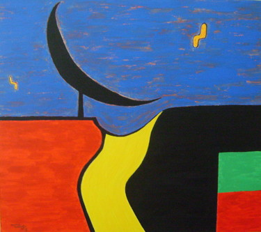 Painting titled "Lama II" by Tullio Mesi, Original Artwork, Acrylic