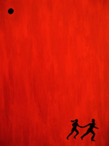 Painting titled "Profondo rosso" by Tullio Mesi, Original Artwork, Acrylic