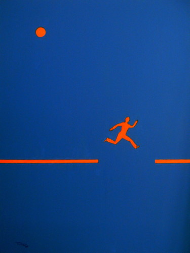 Painting titled "Il salto" by Tullio Mesi, Original Artwork, Acrylic
