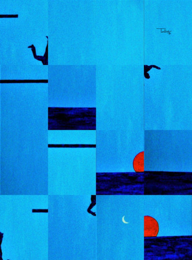 Pittura intitolato "La caduta (scomposi…" da Tullio Mesi, Opera d'arte originale, Stampa digitale