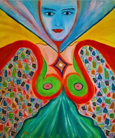 Painting titled "Woman" by Tullio Mesi, Original Artwork, Acrylic