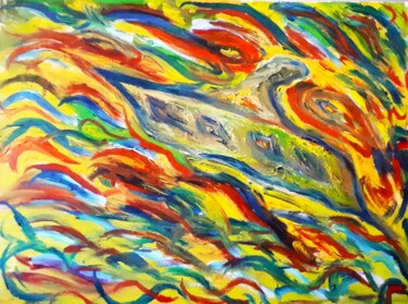 Pittura intitolato "La tempesta perfetta" da Tullio Mesi, Opera d'arte originale, Olio Montato su Telaio per barella in legno