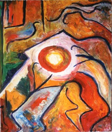 Painting titled "Big Bang" by Tullio Mesi, Original Artwork, Oil