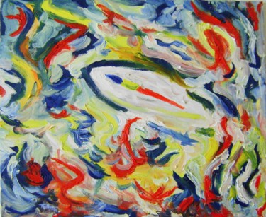 Schilderij getiteld "Action painting" door Tullio Mesi, Origineel Kunstwerk, Olie