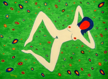 Картина под названием "Donna sospesa" - Tullio Mesi, Подлинное произведение искусства, Акрил