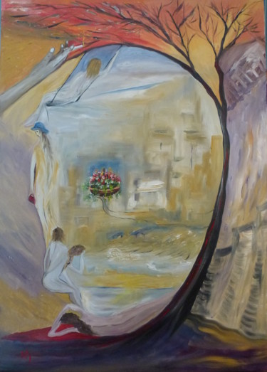 Peinture intitulée "Omaggio alla vita" par Marina Crisafio, Œuvre d'art originale, Huile