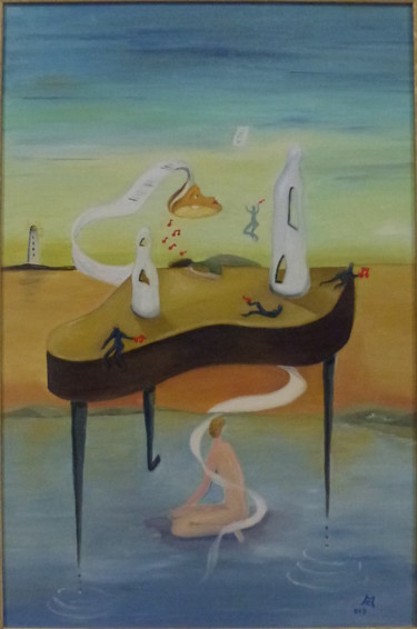 Peinture intitulée "Musa ispiratrice" par Marina Crisafio, Œuvre d'art originale, Huile