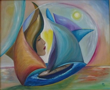 Pittura intitolato "La bolla" da Marina Crisafio, Opera d'arte originale, Olio