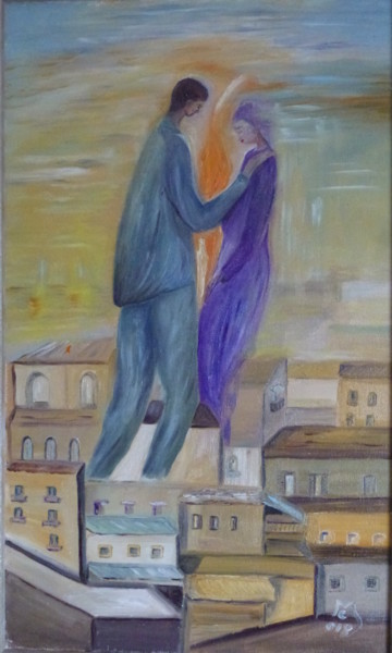 Painting titled "Amore eterno" by Marina Crisafio, Original Artwork, Oil