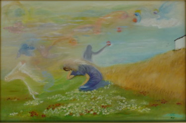 Painting titled "Sogno" by Marina Crisafio, Original Artwork, Oil