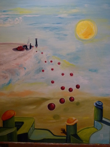 Pittura intitolato "Doni dal cielo" da Marina Crisafio, Opera d'arte originale, Olio