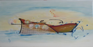 「Il pescatore」というタイトルの絵画 Marina Crisafioによって, オリジナルのアートワーク, オイル