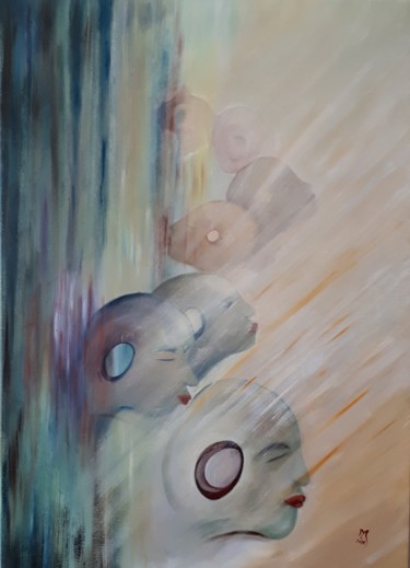 Painting titled "Attrazione invisibi…" by Marina Crisafio, Original Artwork, Oil