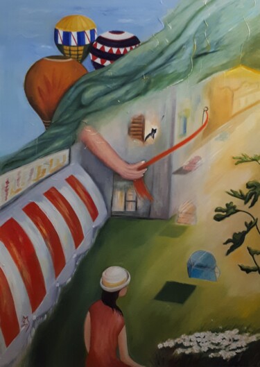 Schilderij getiteld "La giostra" door Marina Crisafio, Origineel Kunstwerk, Olie