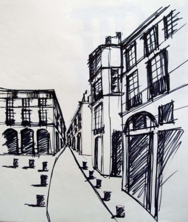 Dessin intitulée "Croquis rue" par Artistcrea, Œuvre d'art originale, Autre