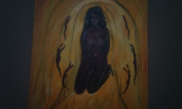 Ζωγραφική με τίτλο "la femme noire" από Bouchara, Αυθεντικά έργα τέχνης, Λάδι