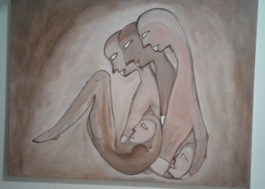 Painting titled "l'emprise" by Bouchara, Original Artwork, Oil