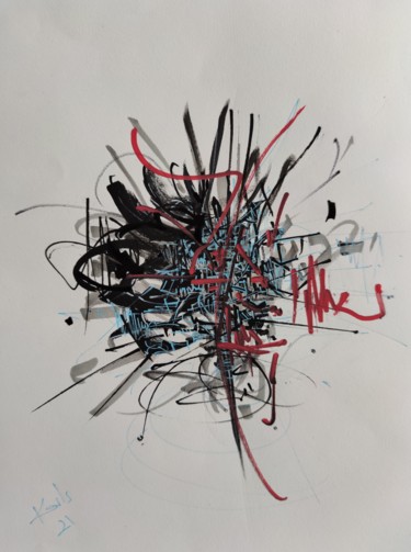 DESSIN ACRYLIQUE SUR PAPIER 224 G 2021/047 Dibujo titulada "DESSIN ACRYLIQUE SU…" por Karls, Obra de arte original, Acrílico