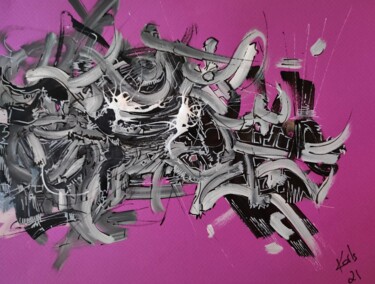 DESSIN ACRYLIQUE SUR PAPIER 224 G 2021/purple Dessin intitulée "DESSIN ACRYLIQUE SU…" par Karls, Œuvre d'art originale, Acrylique