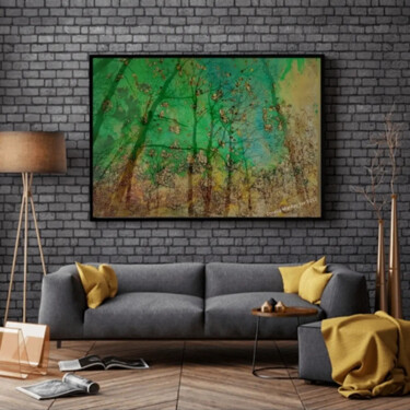 Painting titled "La Forêt" by Artiste Peintre Ornella, Original Artwork, Pigments