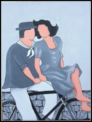 Peinture intitulée "A deux c'est mieux" par Jacques Yvernogeau, Œuvre d'art originale, Huile