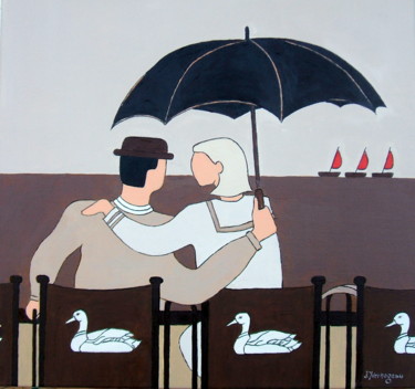 Schilderij getiteld "Romance" door Jacques Yvernogeau, Origineel Kunstwerk, Olie