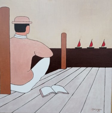 Peinture intitulée ""  Je rêve  "" par Jacques Yvernogeau, Œuvre d'art originale, Huile