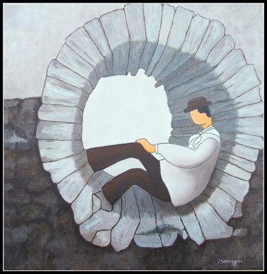 Malerei mit dem Titel "La sièste" von Jacques Yvernogeau, Original-Kunstwerk, Öl