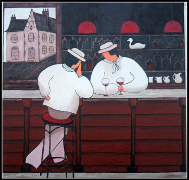 Painting titled "Tu garde ça pour toi" by Jacques Yvernogeau, Original Artwork, Oil