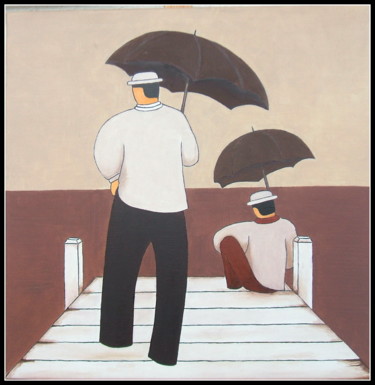 Peinture intitulée "Le Ponton" par Jacques Yvernogeau, Œuvre d'art originale, Huile