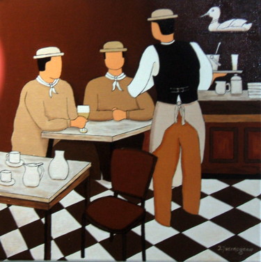 Painting titled "Et avec ça?" by Jacques Yvernogeau, Original Artwork, Oil