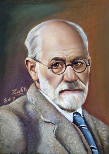 Peinture intitulée "Sigmund Freud" par Zadik, Œuvre d'art originale