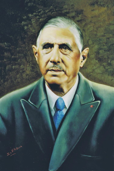 Peinture intitulée "Charles De Gaulle" par Zadik, Œuvre d'art originale