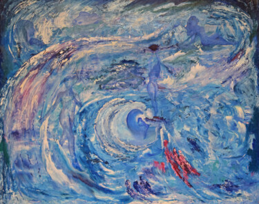 Картина под названием "Enigme psychédélique" - Artistedz, Подлинное произведение искусства, Масло Установлен на Деревянная р…