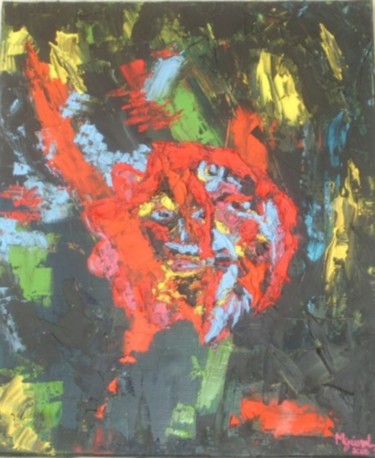 Painting titled "Masques colorés" by Myriam L, Original Artwork