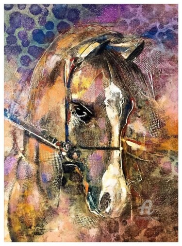 Картина под названием "Regard" - Ali Nadir, Подлинное произведение искусства, Акрил Установлен на Деревянная рама для носилок