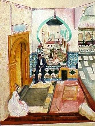 Peinture intitulée "la mosquée de sidi…" par Nouredinebouzidiart, Œuvre d'art originale
