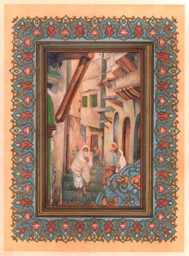 Peinture intitulée "la casbah d'alger(m…" par Nouredinebouzidiart, Œuvre d'art originale