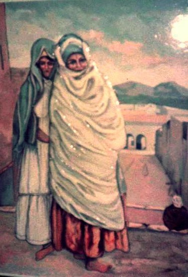 Peinture intitulée "deux femmes de lagh…" par Nouredinebouzidiart, Œuvre d'art originale