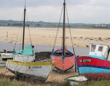 Fotografía titulada "Bateaux colorés à P…" por Michel Stephan, Obra de arte original, Otro