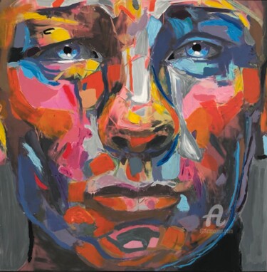 Pittura intitolato "Visage Daniel Craig…" da Anis Jerbi, Opera d'arte originale, Acrilico Montato su Telaio per barella in l…