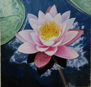 Painting titled ""Water lily"" by Galina Ivanova, Original Artwork, Oil