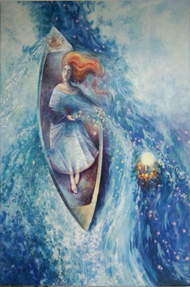 Painting titled ""River of hope"" by Galina Ivanova, Original Artwork, Oil